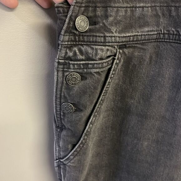 GAP Acid Wash Black Adjustable Razorback Overalls Pockets and Side Buttons- M - Picture 4 of 16